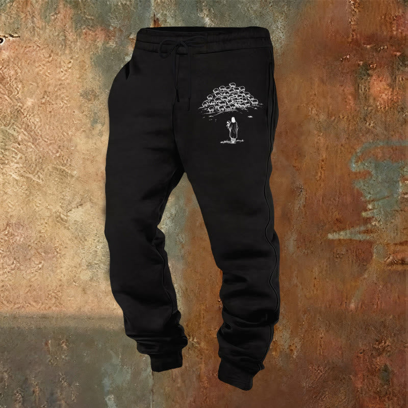 Christianartworkshop Good Shepherd Faith Sweatpants: Daily Wear with Spiritual Care - Black - 2XL - image 4
