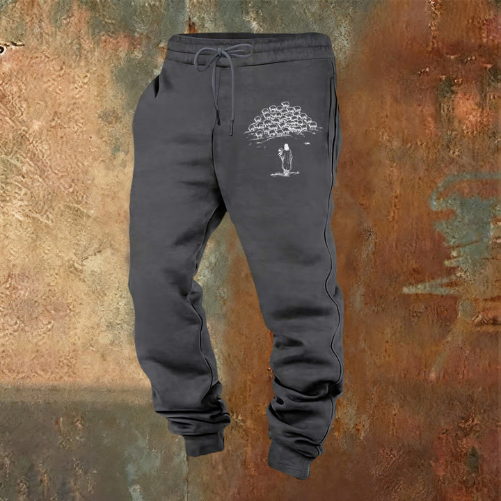 Christianartworkshop Good Shepherd Faith Sweatpants: Daily Wear with Spiritual Care - Warm Grey - 2XL - image 9