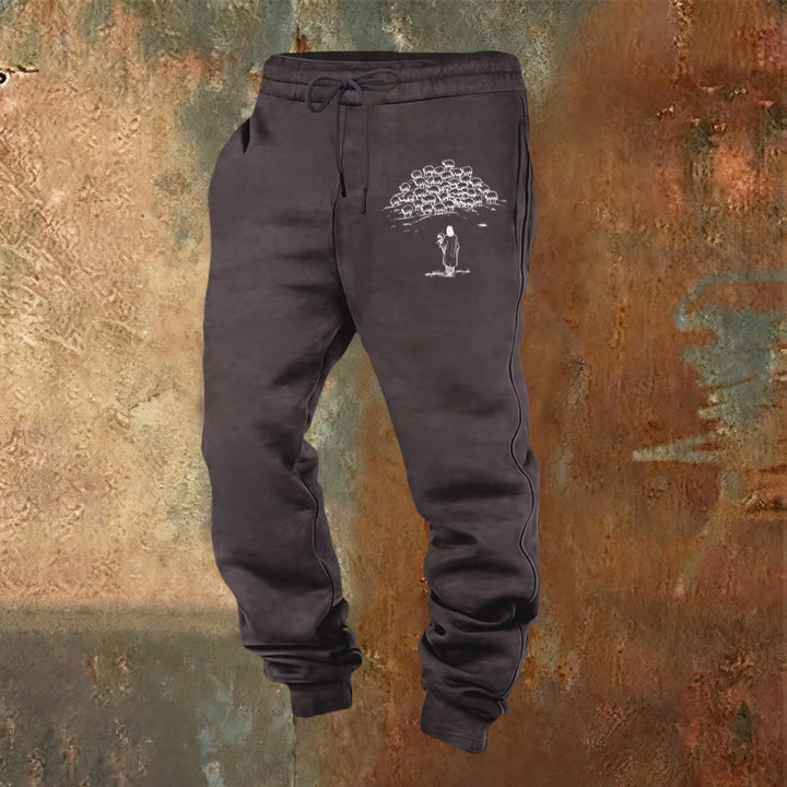 Christianartworkshop Good Shepherd Faith Sweatpants: Daily Wear with Spiritual Care - Dark Grey - 2XL - image 20