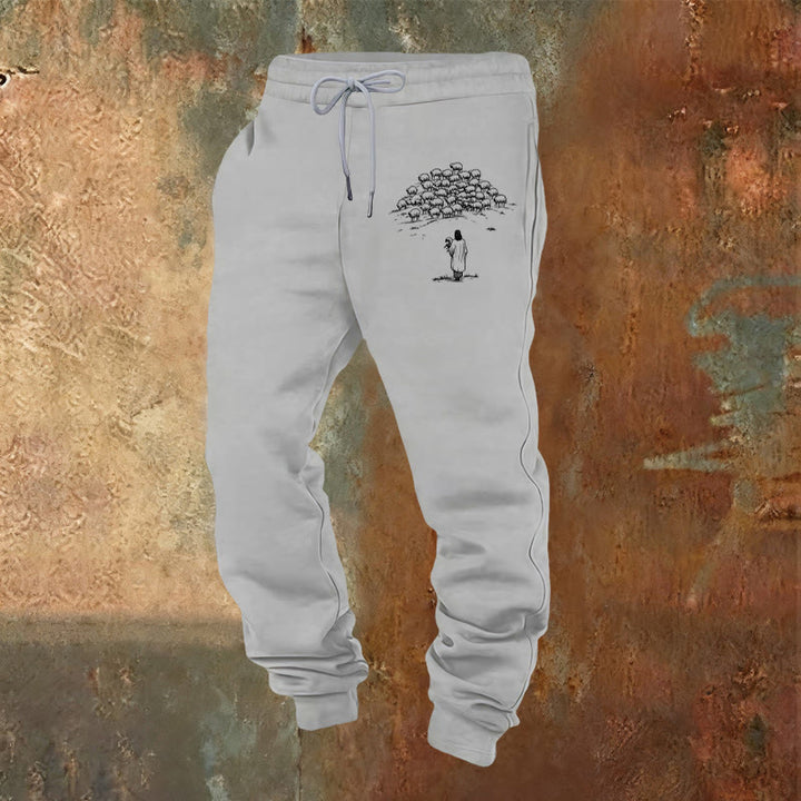 Christianartworkshop Good Shepherd Faith Sweatpants: Daily Wear with Spiritual Care - Light Grey - 2XL - image 16