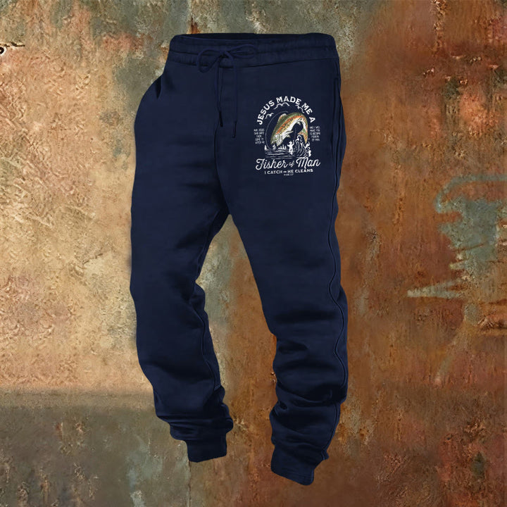 Christianartworkshop Fisher of Men Faith Sweatpants: Daily Wear with Spiritual Mission - Navy Blue - 2XL - image 5