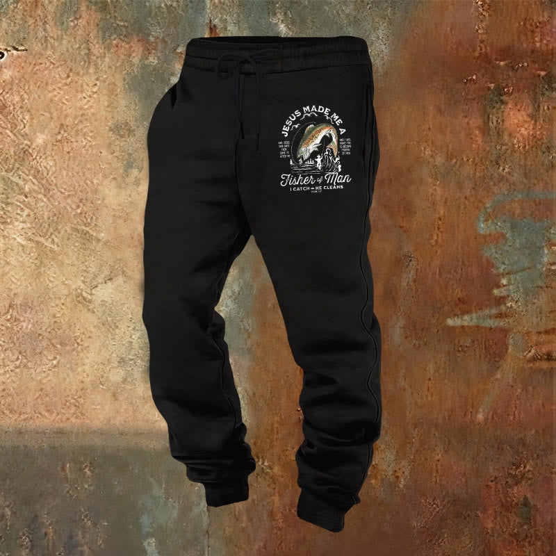 Christianartworkshop Fisher of Men Faith Sweatpants: Daily Wear with Spiritual Mission - Black - 2XL - image 8