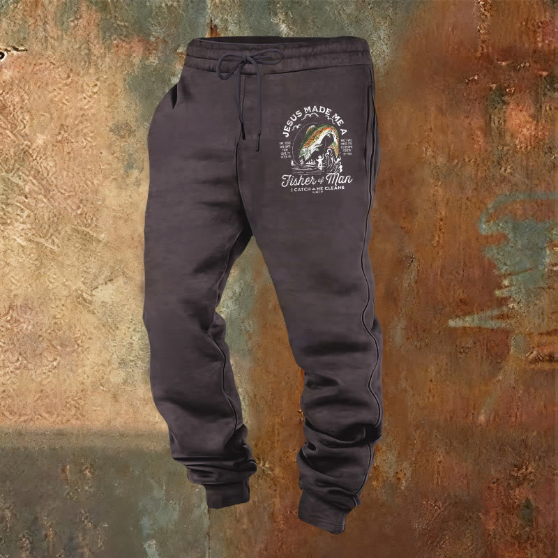 Christianartworkshop Fisher of Men Faith Sweatpants: Daily Wear with Spiritual Mission - Dark Grey - 2XL - image 12