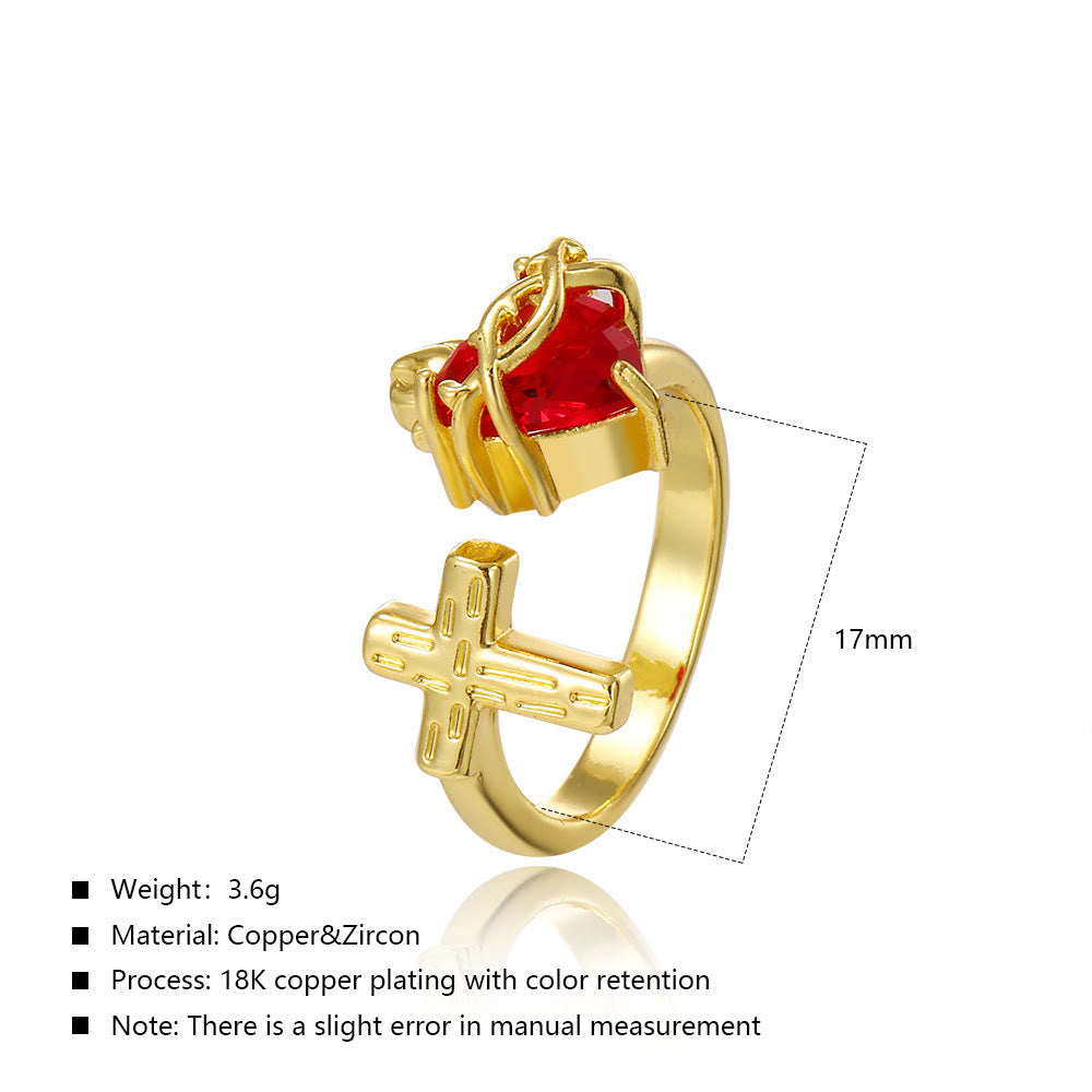 Christianartworkshop Sacred Heart & Cross Ring: Faithful Devotion & Elegant Symbolism for Daily Wear - image 1
