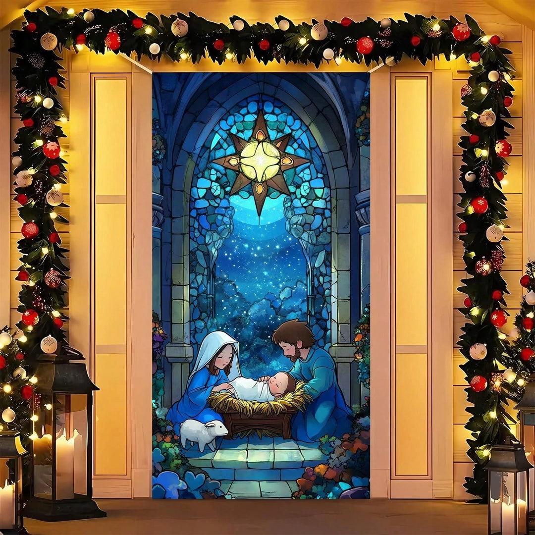 Christianartworkshop Holy Night Blessing Door Curtain: Guided by the Star of Bethlehem - image 1