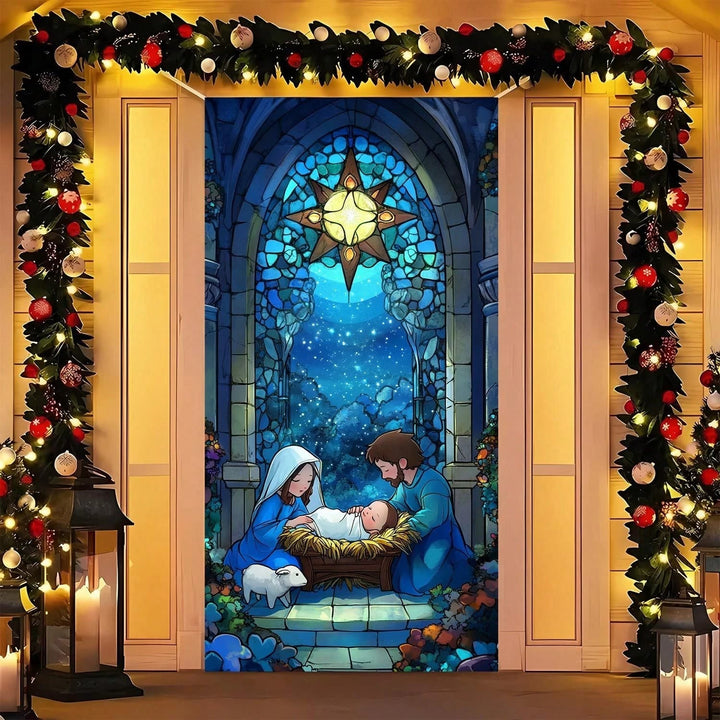 Christianartworkshop Holy Night Blessing Door Curtain: Guided by the Star of Bethlehem - image 1