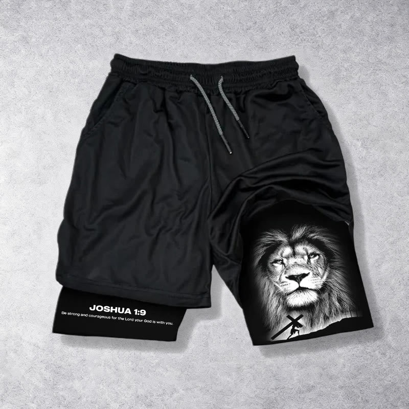 Christianartworkshop Joshua 1:9 Lion Performance Shorts - Shorts - 3XL - image 0