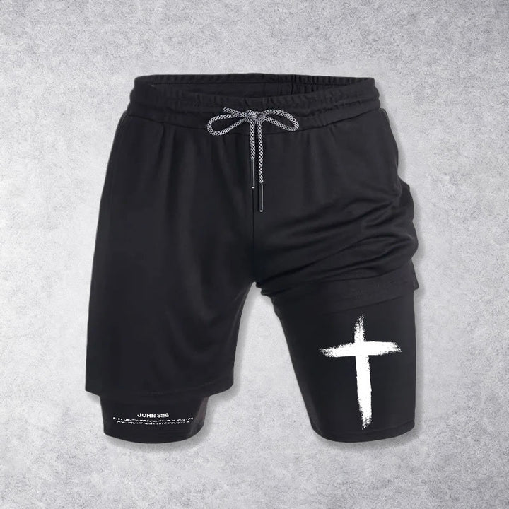 Christianartworkshop John 3:16 Cross Performance Shorts - image 4