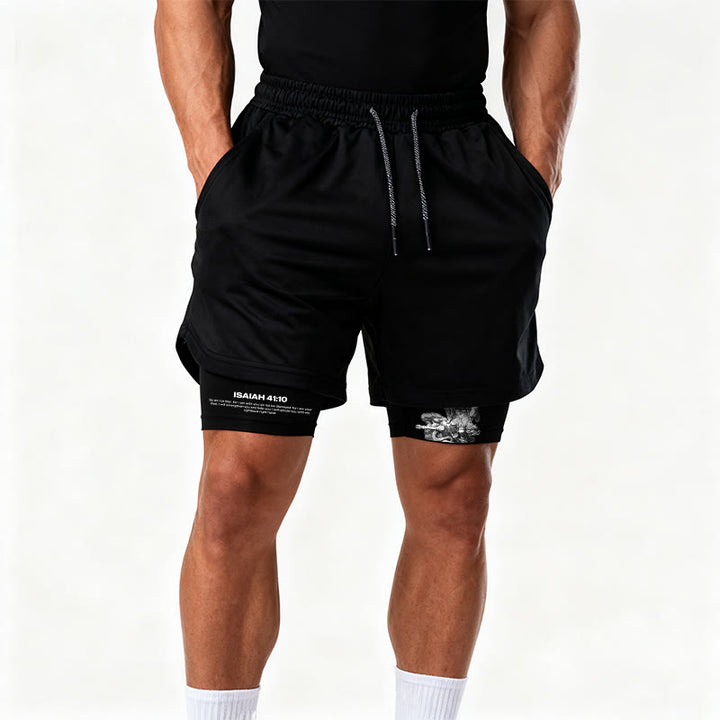 Christianartworkshop Isaiah 41:10 Angel & Devil Performance Shorts - image 7