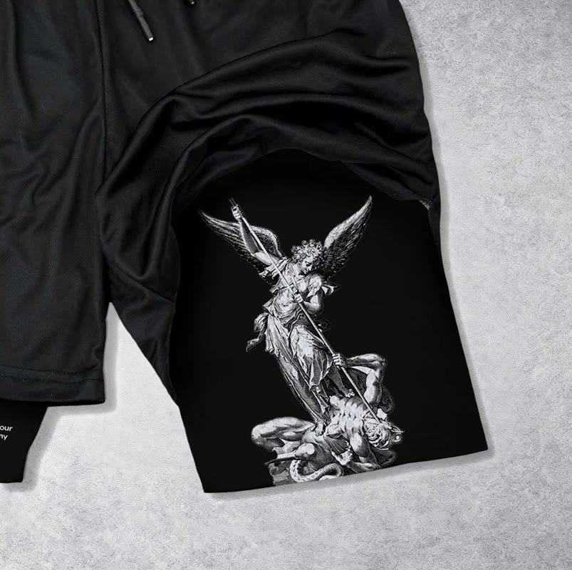 Christianartworkshop Isaiah 41:10 Angel & Devil Performance Shorts - image 1