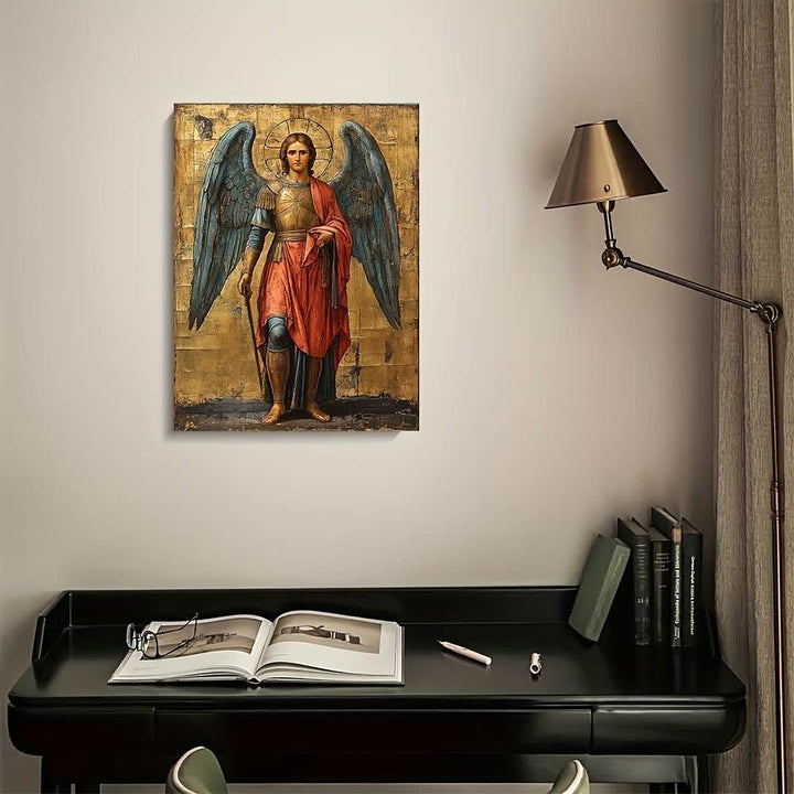Christianartworkshop Archangel Daily Art Prints: Constant Faith Reminder for Believing Interiors - Framed Canvas Painting - 13.77"*19.58"*0.7"/35*50*1.8cm - image 0