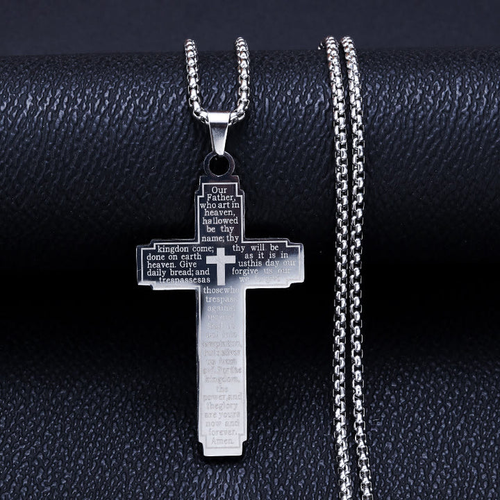 Christianartworkshop Scripture Cross Pendant Necklace: Biblical Verse & Faithful Devotion - Silver - image 0
