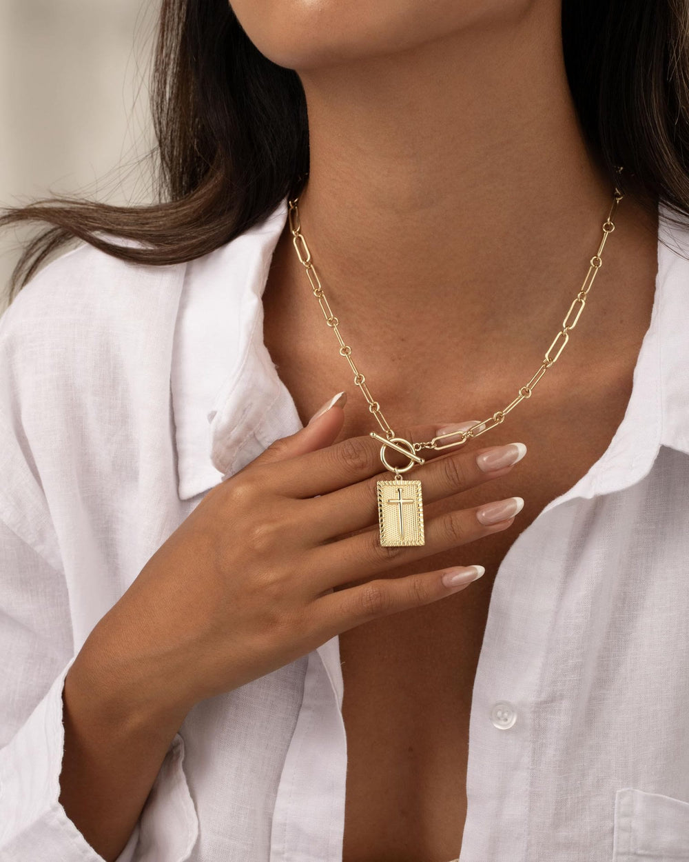 Christianartworkshop Cross Tag Necklace: Daily Reminder of Faith & Artistic Craft for Believers - image 1