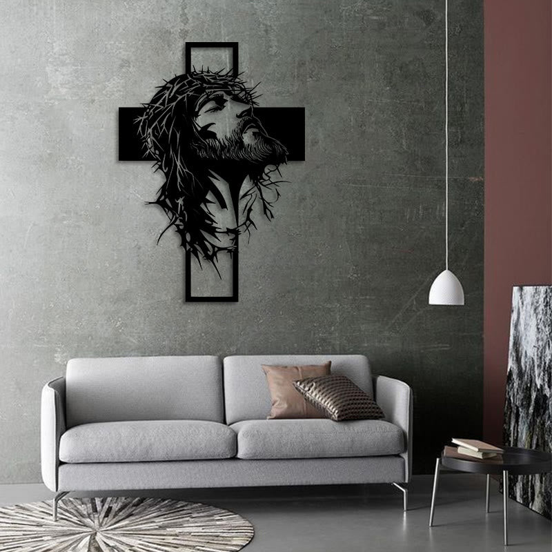 Christianartworkshop Crown of Thorns Jesus Cross Metal Wall Decor: Heartfelt Faith Statement  - image 4
