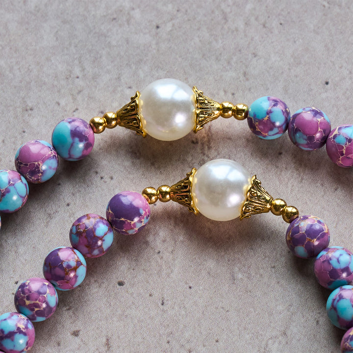 Christianartworkshop Royal Faith Purple Imperial Stone Custom Rosary with Personalized JESUS Letter - image 7