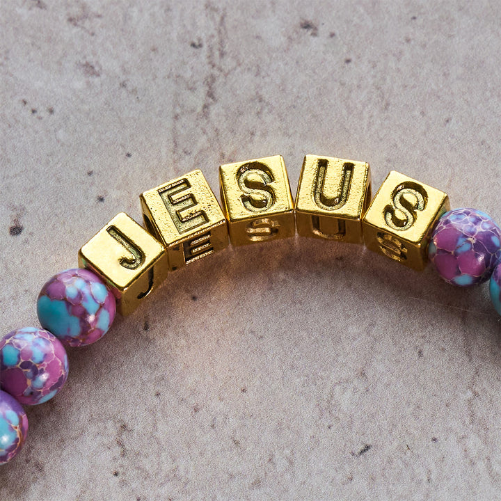 Christianartworkshop Royal Faith Purple Imperial Stone Custom Rosary with Personalized JESUS Letter - image 6