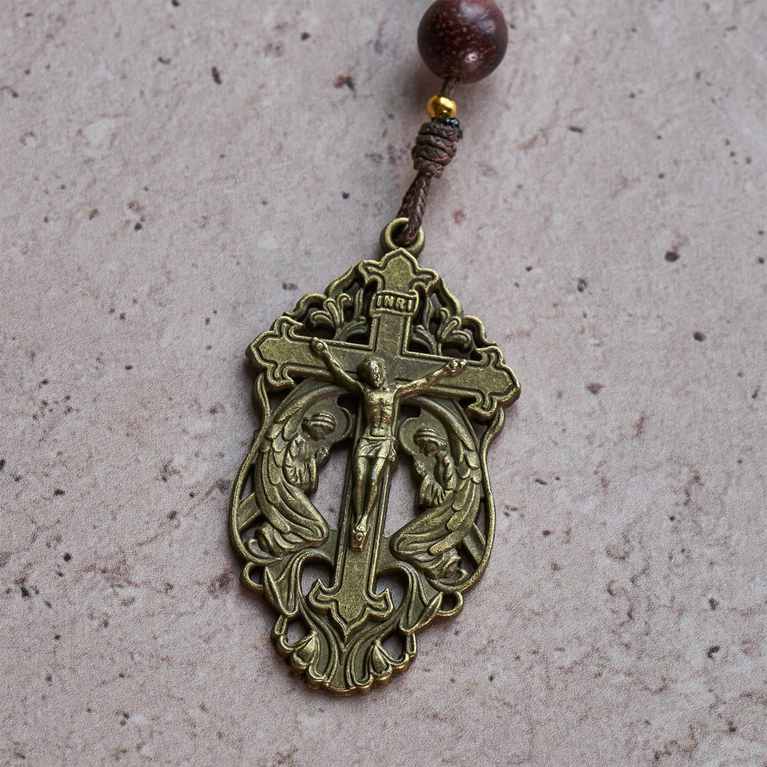FREE Today: White Bodhi & Brown Wood Sacred Harmony Rosary with Antique Our Lady - image 7