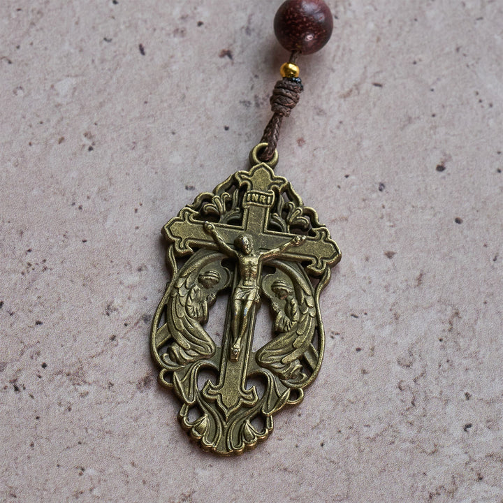 FREE Today: White Bodhi & Brown Wood Sacred Harmony Rosary with Antique Our Lady - image 7