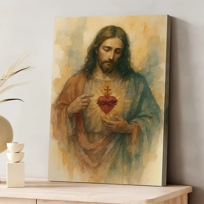 Christianartworkshop Gentle Sacred Heart Art Prints: Devotional Grace for Faith - Filled Nooks - image 1