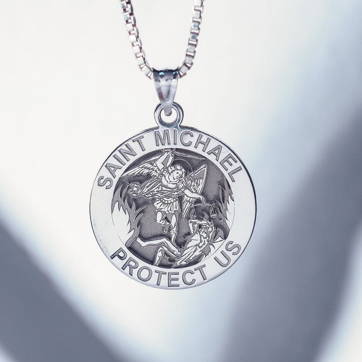 Christianartworkshop Saint Michael Medallion Necklace: Divine Protection & Faithful Devotion - image 2
