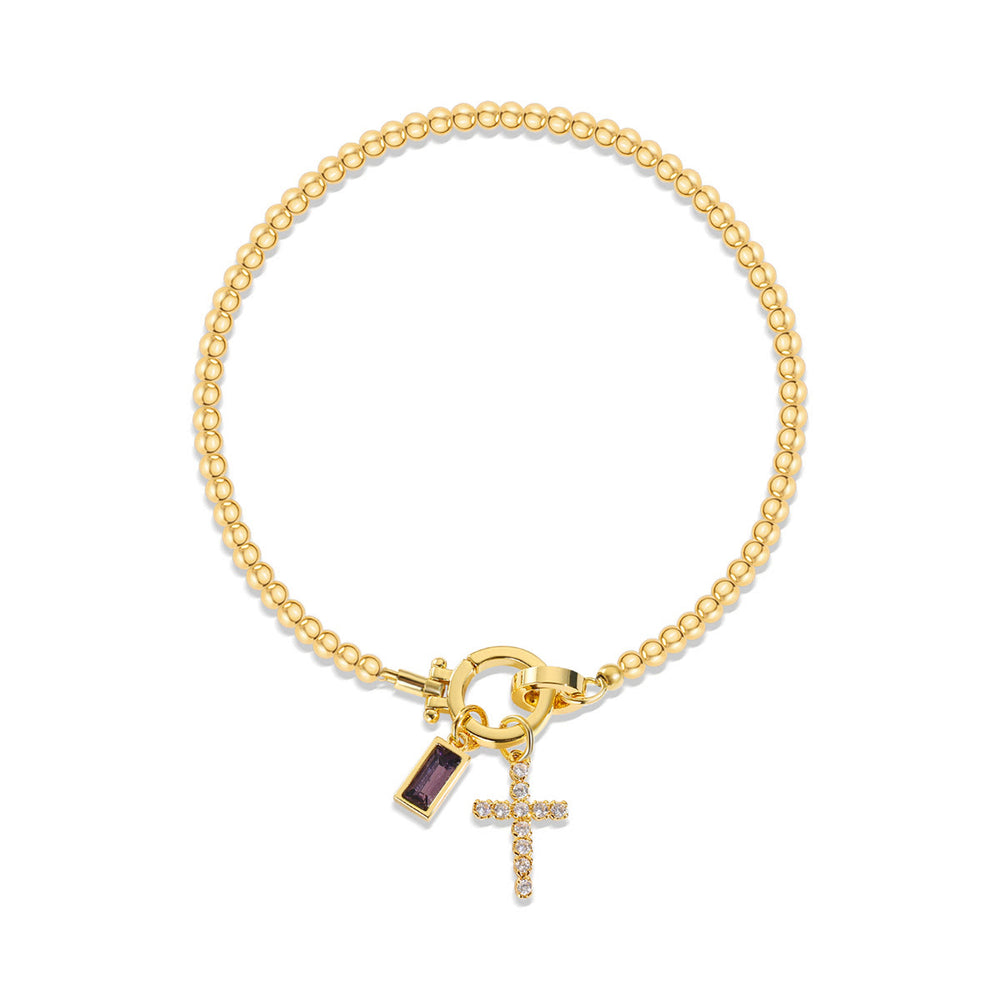 FREE Today: 12 Birthstone Cross Bracelet: Faith-Driven Identity & Timeless Devotion - February - image 1