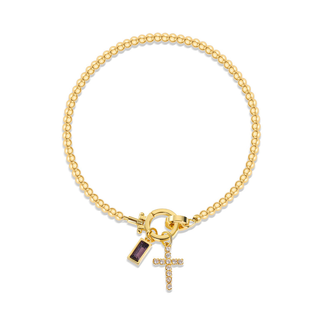 FREE Today: 12 Birthstone Cross Bracelet: Faith-Driven Identity & Timeless Devotion - February - image 1