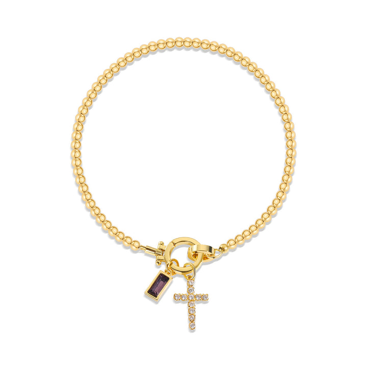 FREE Today: 12 Birthstone Cross Bracelet: Faith-Driven Identity & Timeless Devotion - February - image 1