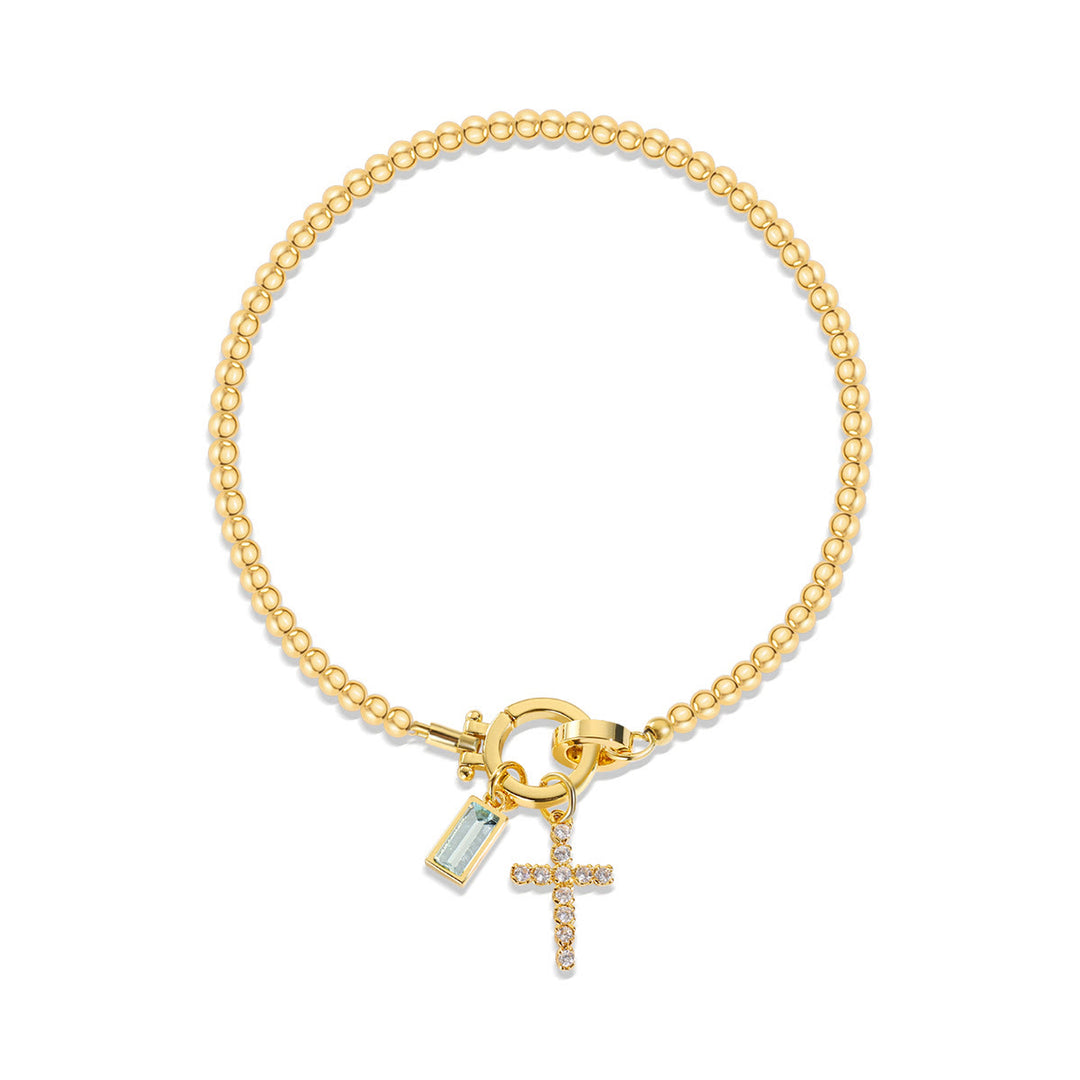 FREE Today: 12 Birthstone Cross Bracelet: Faith-Driven Identity & Timeless Devotion - March - image 2