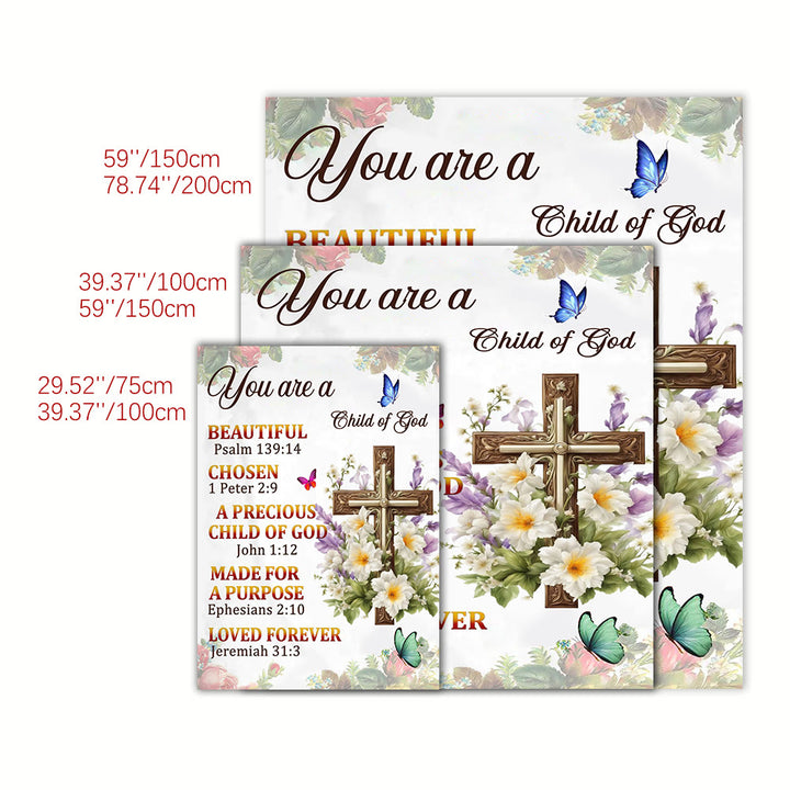 Christianartworkshop Scripture & Cross Child of God Tapestry: Biblical Inspiration & Cozy Home Decor - image 5