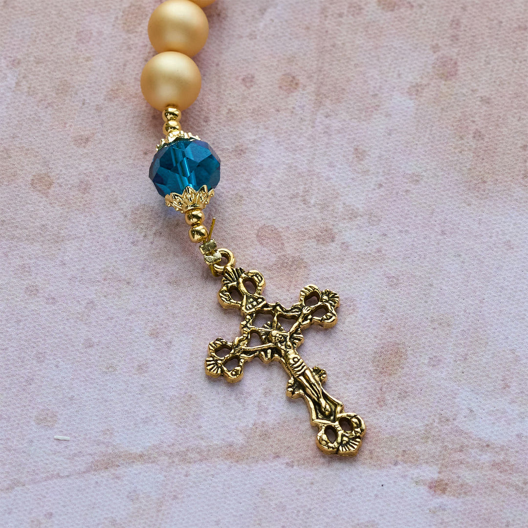 FREE Today: Elegant Matte Golden Pearl Rosary with St. Therese and Crucifix - image 11