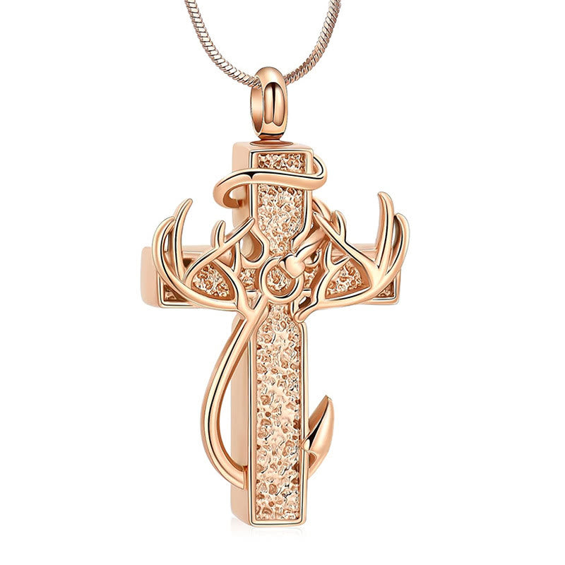 Christianartworkshop Hunting & Fishing Cross Pendant Necklace: Outdoor Faith & Spiritual Devotion - Rosegold - image 8