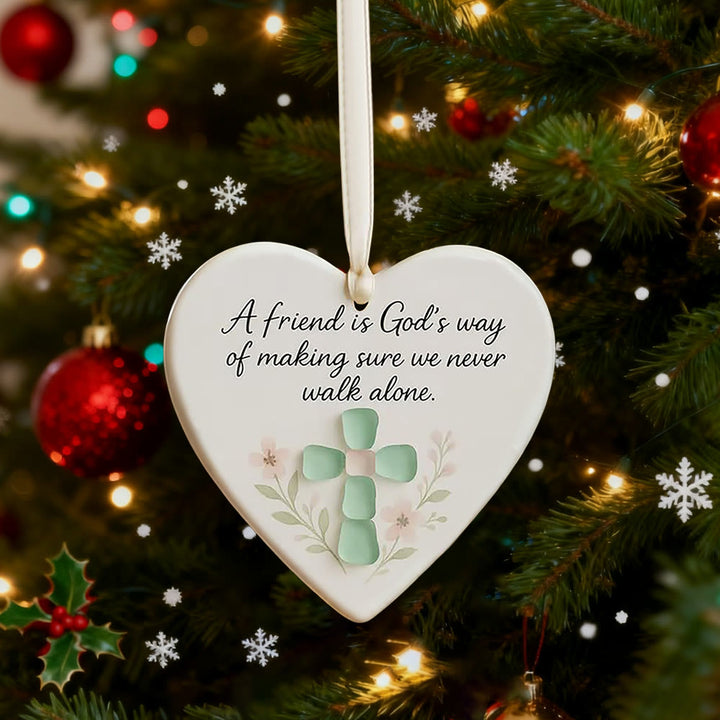 FREE Today: Heart-Shaped Cross Ornament: A Friend is God's Way Faith & Friendship Reminder - image 5