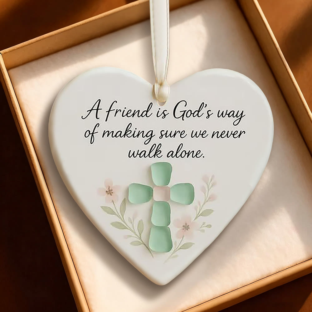 FREE Today: Heart-Shaped Cross Ornament: A Friend is God's Way Faith & Friendship Reminder - image 3