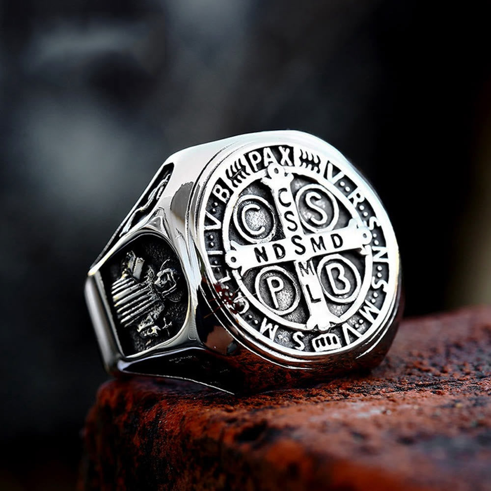 Christianartworkshop St. Benedict Cross Faith Ring: A Symbol of Loving Gift - image 1