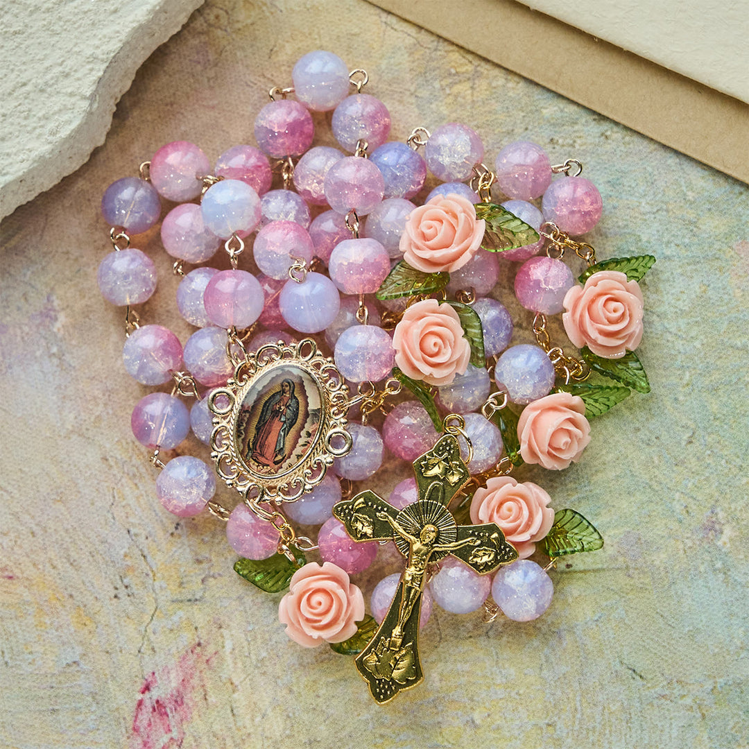 FREE Today: Virgin Mary with Rose-Accented Rosary: Timeless Faith & Floral Faith Symbol - image 5