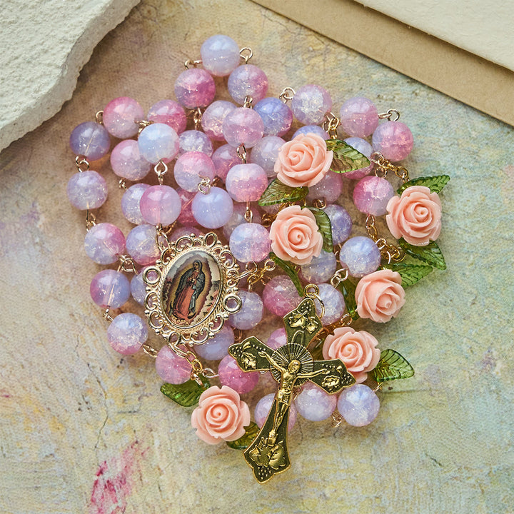 FREE Today: Virgin Mary with Rose-Accented Rosary: Timeless Faith & Floral Faith Symbol - image 5