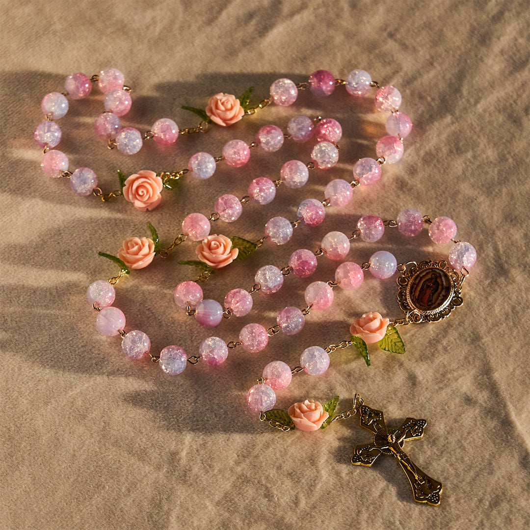 FREE Today: Virgin Mary with Rose-Accented Rosary: Timeless Faith & Floral Faith Symbol - image 7