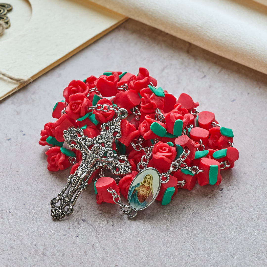 FREE Today:  Soft Clay Rose Rosary: Floral Devotion & Handcrafted Spiritual Connection - image 2