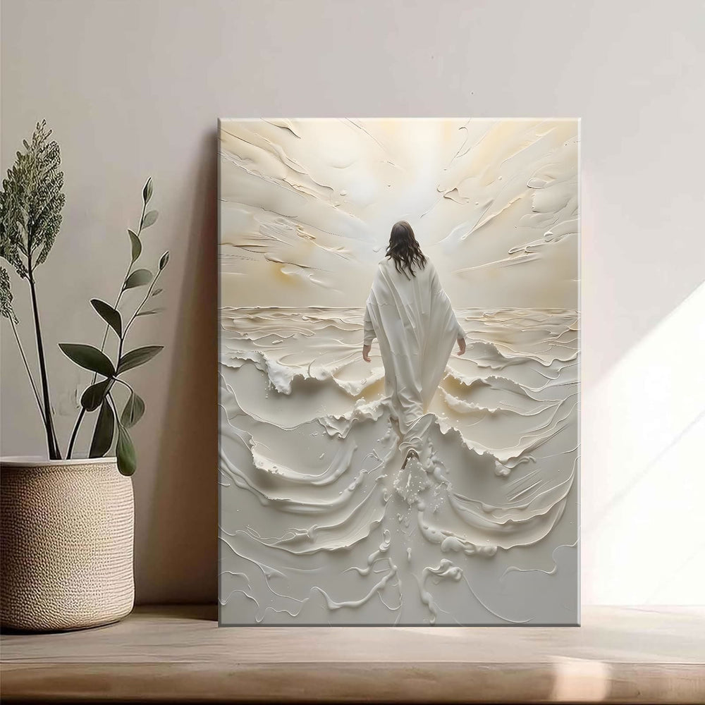 Christianartworkshop Christian Artwork Jesus Walking on Water Wall Art Prints: Faith & Divine Guidance - image 1