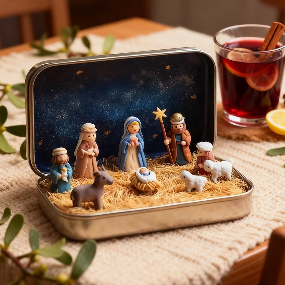 Christianartworkshop Tin Nativity Scene: A Miniature Embrace of Christmas Faith & Story - image 1