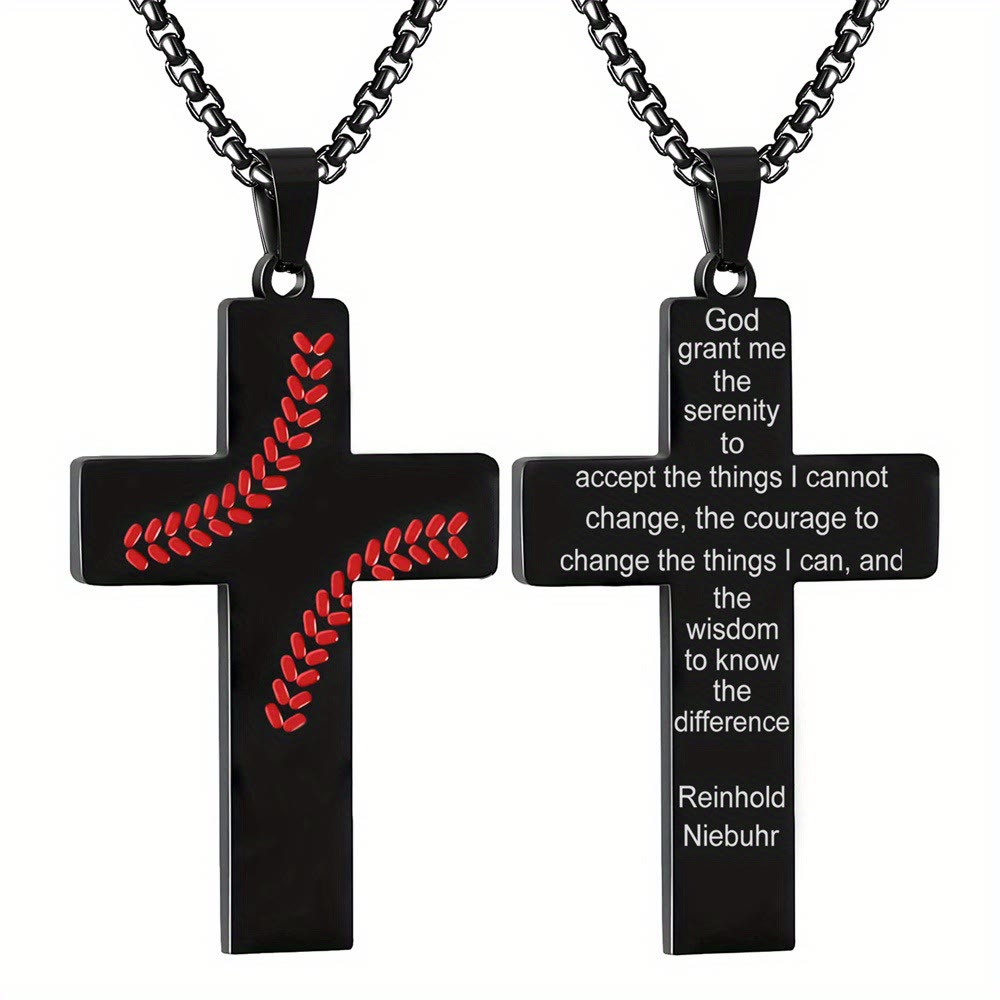 FREE Today: Baseball Stitch Cross Necklace: Athletic Devotion & Inspirational Quote - Black - Matthew 6:9-13 - image 25