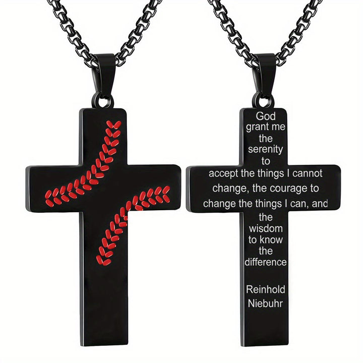 FREE Today: Baseball Stitch Cross Necklace: Athletic Devotion & Inspirational Quote - Black - Matthew 6:9-13 - image 25