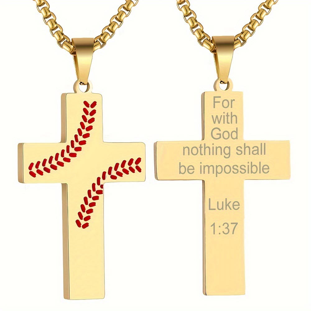 FREE Today: Baseball Stitch Cross Necklace: Athletic Devotion & Inspirational Quote - Golden - Joshua 1:9 - image 32