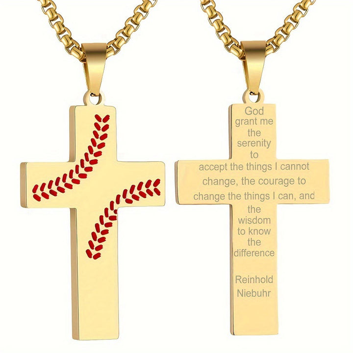 FREE Today: Baseball Stitch Cross Necklace: Athletic Devotion & Inspirational Quote - Golden - Matthew 6:9-13 - image 35