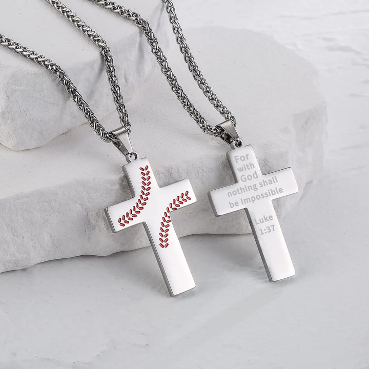 FREE Today: Baseball Stitch Cross Necklace: Athletic Devotion & Inspirational Quote - image 4