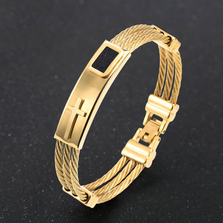 Christianartworkshop Cross Cable Bracelet: Faith-Driven Style & Enduring Devotion - Golden - image 12