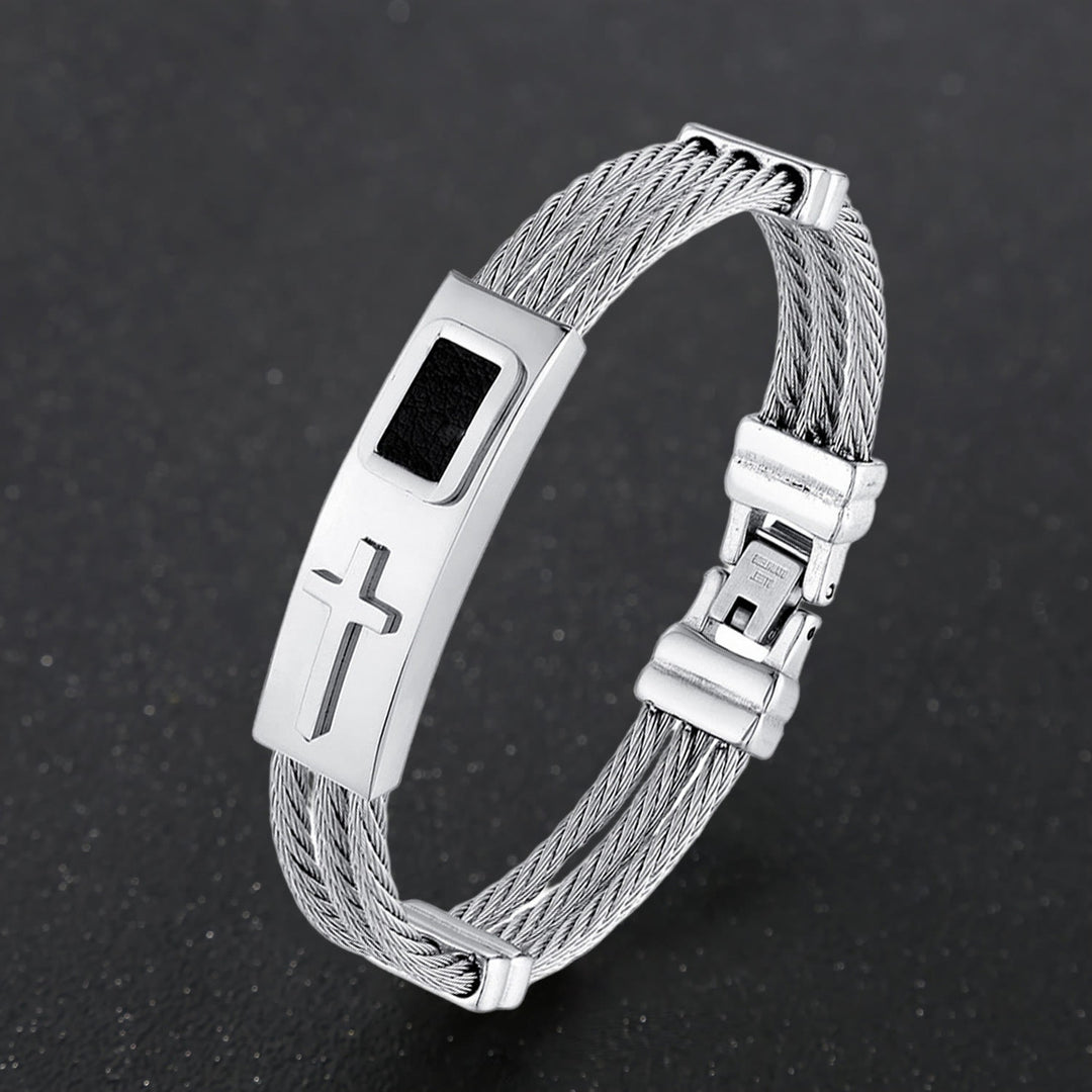 Christianartworkshop Cross Cable Bracelet: Faith-Driven Style & Enduring Devotion - Silver - image 10
