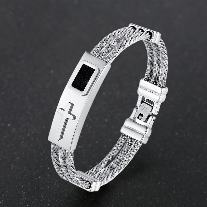 Christianartworkshop Cross Cable Bracelet: Faith-Driven Style & Enduring Devotion - Silver - image 10