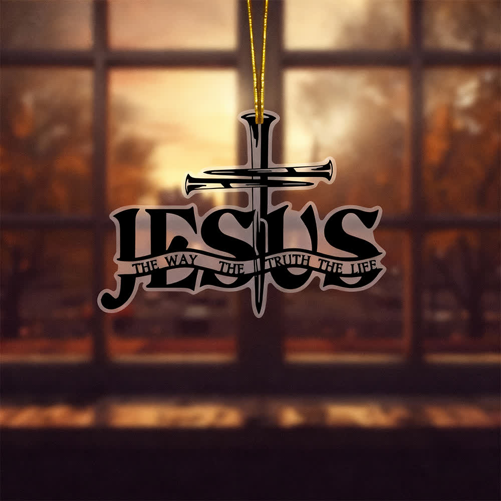 Christianartworkshop Bohemian Style Flat Jesus Prayer Cross Car Pendant with Inscription - image 5