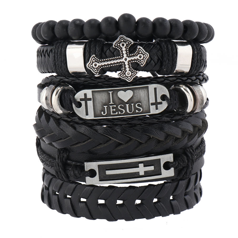 Christianartworkshop Faith-Driven Leather Bracelet Set: Devotion & Stylish Expression - image 5